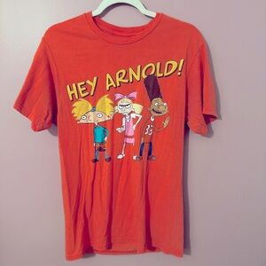 Hey Arnold Nickelodeon orange graphics short sleeve tee